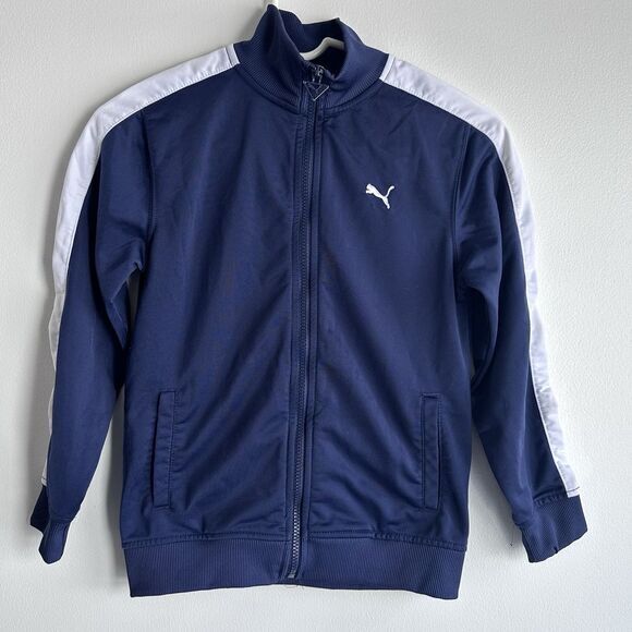 Puma Other - Puma Jacket Sweatshirt sport lifestyle Boys Youth Small Navy/White Zip Up‎